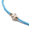 Glass Imitation Pearl & Seed Braided Bead Bracelets WO2637-22-2
