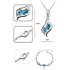 18K Real Platinum Plated Alloy Austrian Crystal Jewelry Sets SJEW-DD0001-025E-2