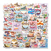 50Pcs Cup with Shark PVC Waterproof Self-Adhesive Stickers PW-WG92080-01-1