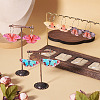 4 Pairs 4 Colors Butterfly Alloy & Acrylic Hoop Earrings EJEW-TA0001-88A-7