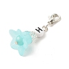 Frosted Flower Transparent Acrylic Pendant Decoration HJEW-JM00628-02-4