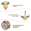 Angel Tibetan Style Alloy & Acrylic Pendant Decorations HJEW-AB00707-3