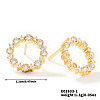 Brass Rhinestone Stud Earrings for Women HV1231-1-1