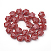 Opaque Solid Color Glass Beads Strands GLAA-N032-01E-2