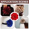 Flower Polyester Brooches JEWB-WH0001-47P-02-5