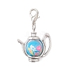 Teapot Handmade Polymer Clay & Tibetan Style Alloy Pendant Decorations HJEW-JM03544-4