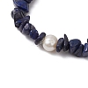 Natural Lapis Lazuli Chips Stretch Bracelets for Women BJEW-JB11343-10-3