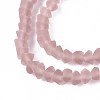 Frosted Transparent Glass Beads Strands GLAA-N016-4mm-25-4