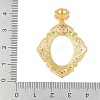 Rhombus Brass Micro Pave Cubic Zirconia Pendant Cabochon Settings KK-U026-09G-3