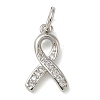 Rack Plating Brass Micro Pave Cubic Zirconia Pendants KK-K392-46P-1