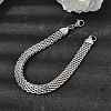 201 Stainless Steel Link Chain Bracelets for Women Men STAS-T077-20P-02-2