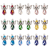 18Pcs 9 Color Electroplate Transparent Glass Pendants PALLOY-TAC0046-2