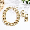 CCB Plastic Oval Link Chain Necklaces & Stud Dangle Earrings Sets FS-WG0CE63-07-1