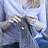 Alloy Enamel Sheep Pendant Knitting Row Counter Chains HJEW-PH01835-6