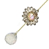 Glass Flower Hanging Suncatchers HJEW-P018-F03-2