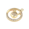 Brass Micro Pave Clear Cubic Zirconia Pendants FIND-B077-02G-06-2