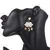 3D Cloud Glass Seed Beades Dangle Stud Earrings EJEW-MZ00644-03-3
