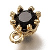 Brass Micro Pave Cubic Zirconia Charms ZIRC-I051-03G-04-3