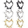6Pcs 3 Colors Stainless Steel Hoop Earrings EJEW-BBC0001-88-1