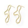 Brass Stud Earrings EJEW-L234-40G-1