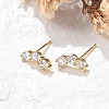 Brass Micro Pave Clear Cubic Zirconia Stud Earrings EJEW-R016-01G-01-1