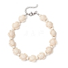 Ocean Sea Turtule Dyed Synthetic Turquoise Beaded Anklets for Women AJEW-AN00797-3