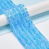 Frosted Transparent Glass Beads Strands X-FGLA-M002-01B-2