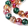 Electroplate Transparent Glass Beads Strands EGLA-Q135-8MM-C12-4