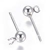 Non-Tarnish 304 Stainless Steel Ear Stud Components STAS-F227-18B-P-2