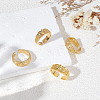 4Pcs Brass Cuff Open Rings for Men RJEW-UN0003-11G-4