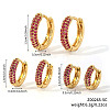 Elegant Brass Pave Cubic Zirconia Hoop Earrings GU7152-2-2