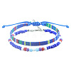 2Pcs 2 Styles Bohemian Fibre Woven Braided Bracelets Set SH5319-2-1