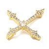 Brass Micro Pave Clear Cubic Zirconia Pendants KK-L228-01G-04-2