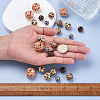 Fashewelry 100Pcs 5 Styles Printed Natural Wooden Beads WOOD-FW0001-03-5