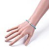 Synthetic Turquoise Beads Stretch Bracelets X-BJEW-JB04676-04-4