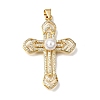 Brass Micro Pave Clear Cubic Zirconia Pendants CU-CBA9883-03A-G-1