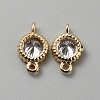 Brass Pave Clear Cubic Zirconia Connector Charms KK-WH0062-71B-G-1
