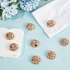 8Pcs Flower Brass & Glass Rhinestone Cufflinks FIND-CY0002-40-4