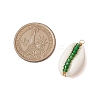 6Pcs 6 Styles Natural Cowrie Shell & Glass Seed Beads Pendants PALLOY-JF02759-04-2