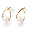 Natural Pearl Teardrop Stud Earrings PEAR-N017-06B-2
