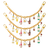 3Pcs Oktoberfest Alloy Enamel Bear Pendant Aluminum Bag Decorative Chains HJEW-HS00108-1