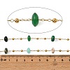 Handmade 304 Stainless Steel & Natural Mixed Gemstone Beaded Link Chains SA-CBAF245-02G-3