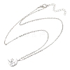 Brass Pave Clear Cubic Zirconia Smiling Face Moon Pendant Necklaces KK-CBA6599-04B-P-2