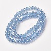 Electroplate Transparent Glass Beads Strands EGLA-A034-T4mm-T07-2