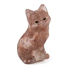 Natural Strawberry Quartz Carved Fox Figurines Statues for Home Office Desktop Feng Shui Ornament G-Q172-14F-1