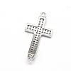 Curved Latin Sideways Cross Brass Micro Pave Cubic Zirconia Links ZIRC-E010-02P-2