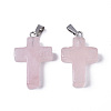 Natural Rose Quartz Pendants G-J354-09A-2
