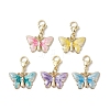 Butterfly Alloy Enamel Pendant Decorations HJEW-JM02705-01-2