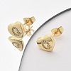 Rack Plating Brass Micro Pave Clear Cubic Zirconia Stud Earrings EJEW-K299-01G-Q-2