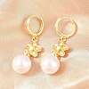 Valentine's Day Flower Brass Hoop Earrings EJEW-Z164-03G-1